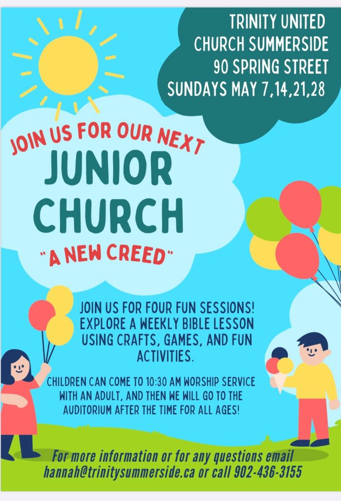 Junior Church May 2023 – Trinity United Church Summerside